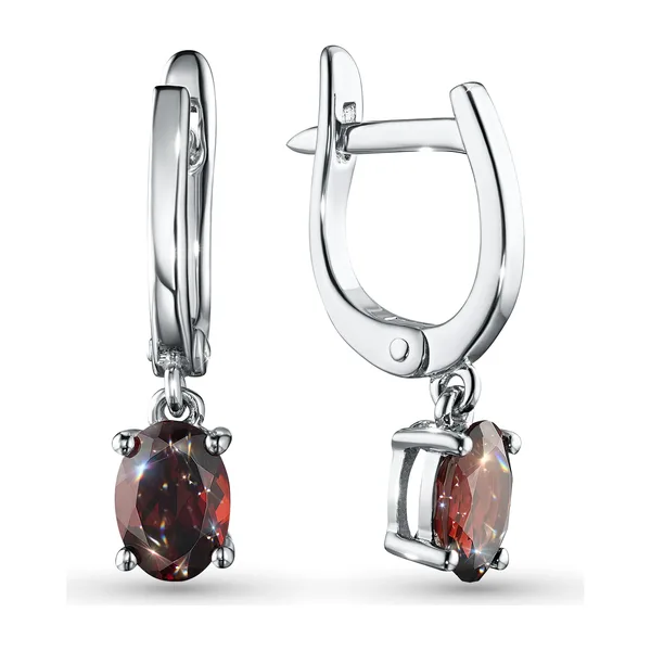 Серьги из серебра с гранатами
