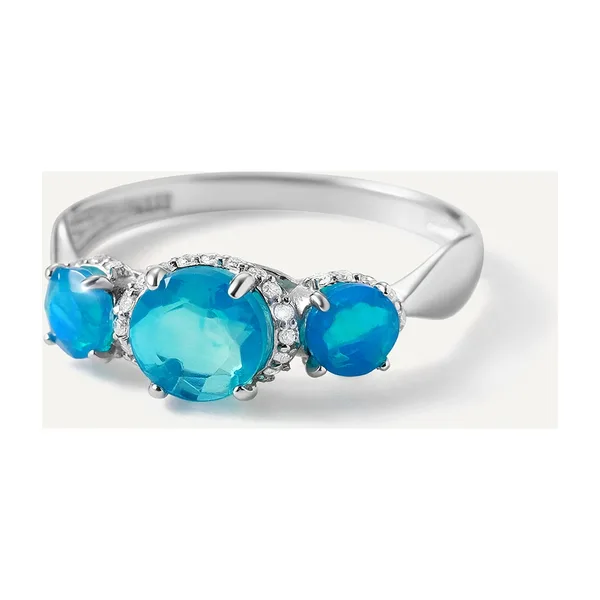 Серебряное кольцо с голубыми опалами — арт. 10322-004691