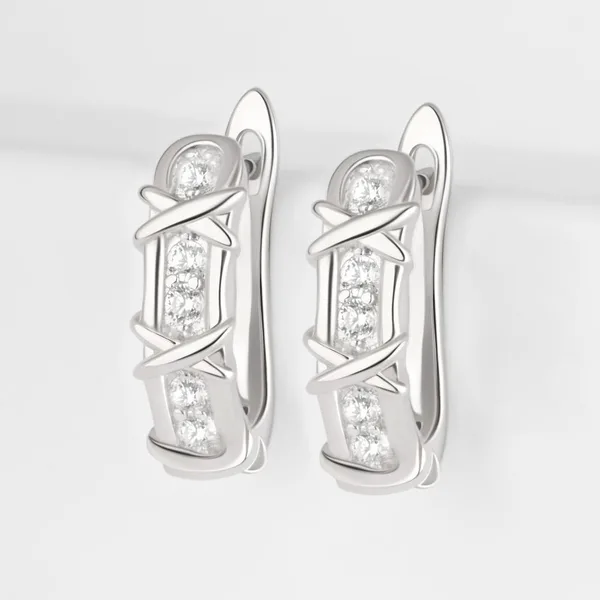 Серьги из серебра с фианитами — арт. 000-383660
