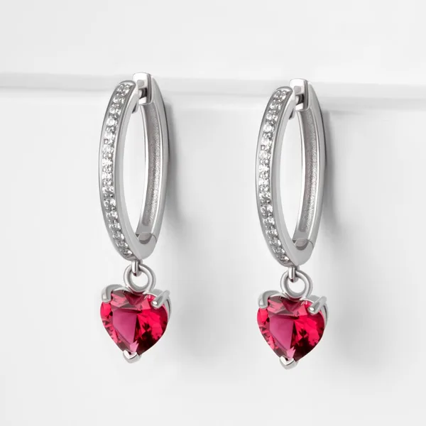 Серьги конго из серебра с ситаллами и фианитами — арт. 000-380507