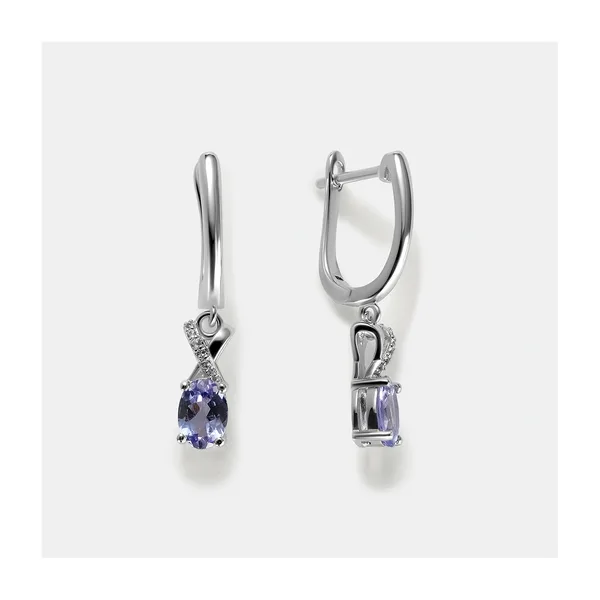 Серебряные серьги с танзанитами — арт. 10522-001536