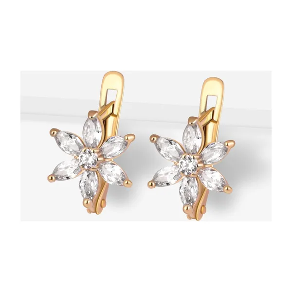 Серьги из красного золота с фианитами — арт. 000-329497