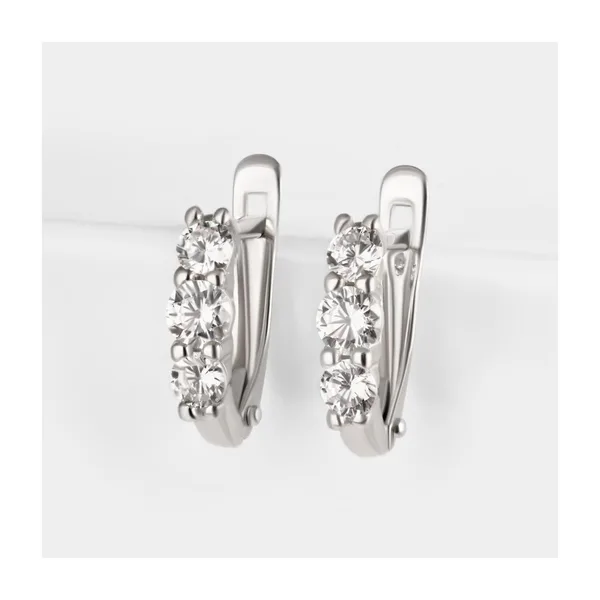 Серьги из серебра с фианитами — арт. 000-320413