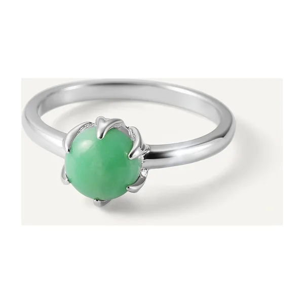 Серебряное кольцо с зеленым халцедоном — арт. 10322-003782