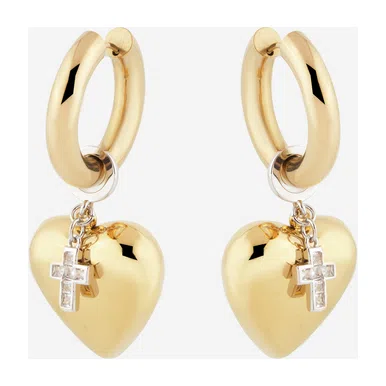 Серьги с позолоченными сердцами Mankaya с фианитами MANKAYA safina concept Poison Drop — модель qe5xuev — фото 2