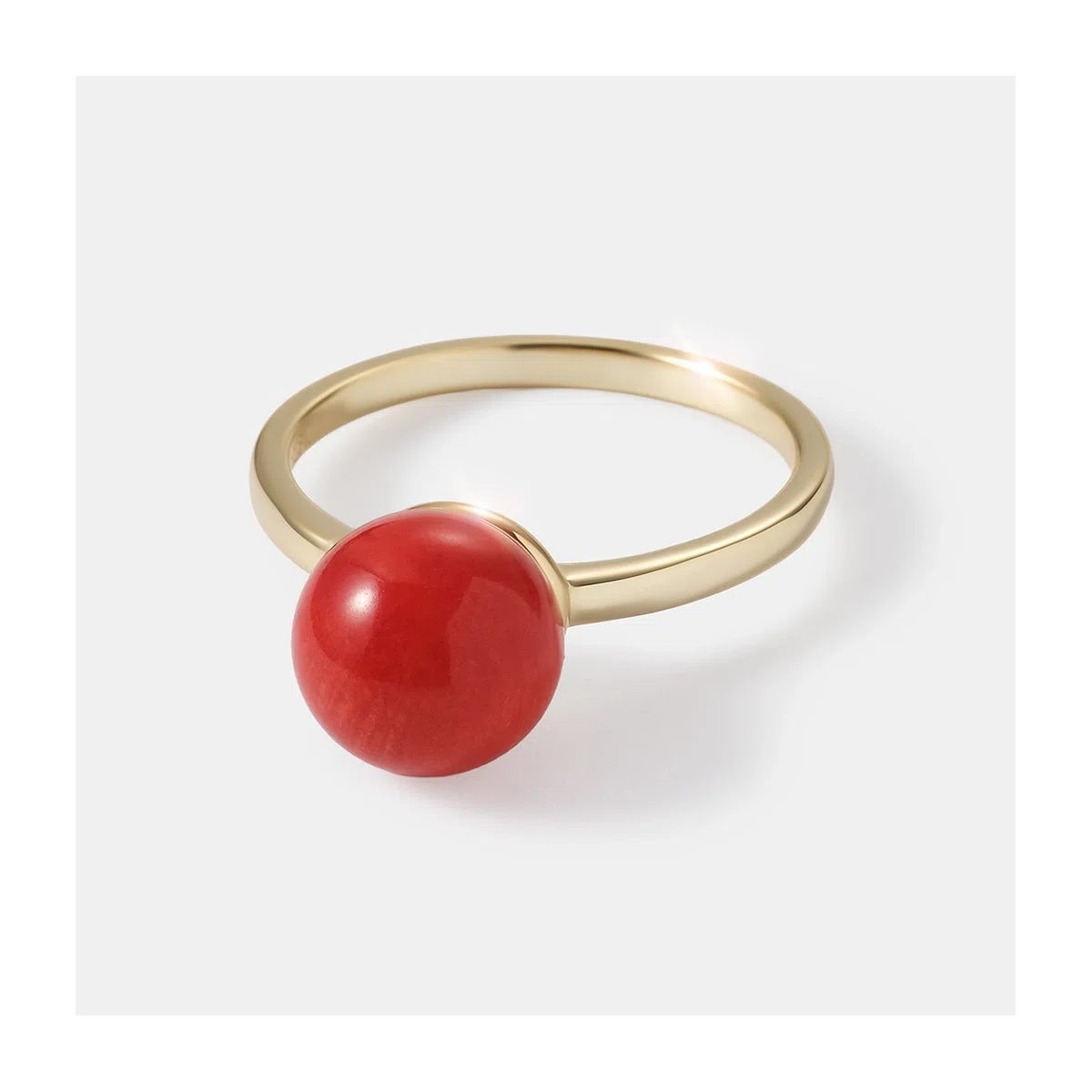 Серебряное кольцо с кораллом Салмон