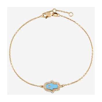 Браслет-цепь из золота с бриллиантами и эмалью Hamsa Vif Lumiere D'OR Poison Drop — модель 77tj5dv