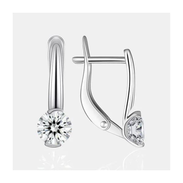Серьги из серебра с фианитами — арт. 000-395733
