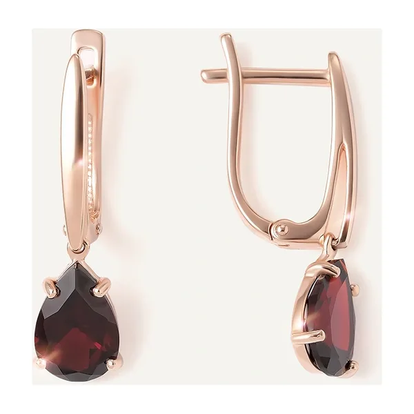 Серебряные серьги с гранатами — арт. 10522-004308