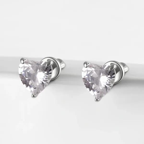 Серьги гвоздики из серебра с фианитами — арт. 000-386026