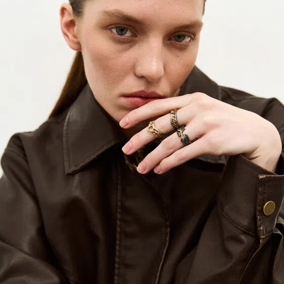 Кольцо из серебра со вставкой из золота Milestone Kintsugi Jewelry Poison Drop — модель wvix4rw