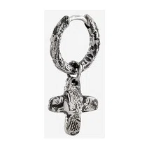 Моносерьга из черненого серебра Cross MINI rough Poison Drop — модель bgfcr5v