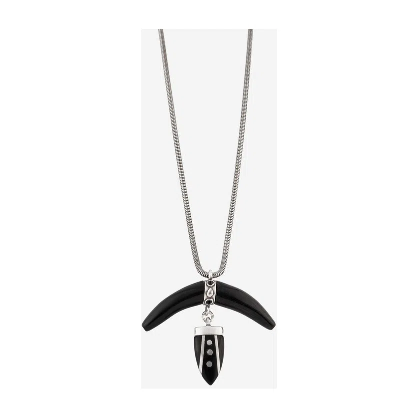 Серебристое колье с подвеской из рога буйвола CALA Isabel Marant Poison Drop — модель epar5i2