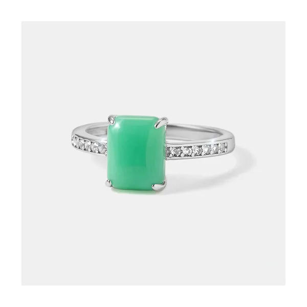 Серебряное кольцо с зеленым халцедоном — арт. 10322-003773