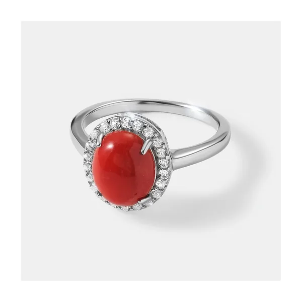 Серебряное кольцо с кораллом Салмон — арт. 10322-005755