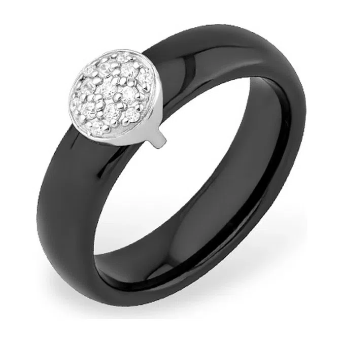Кольцо из серебра с фианитами и керамикой Efremov Наше золото, арт. 000-290926