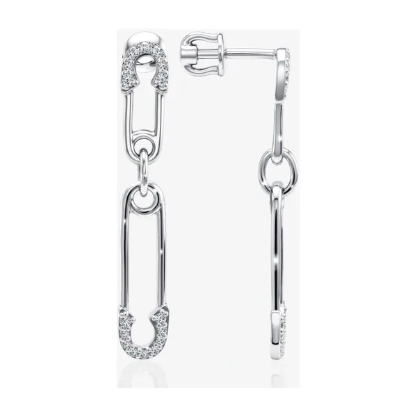 Серьги гвоздики из серебра с фианитами — арт. 000-405785