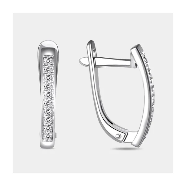 Серьги из серебра с фианитами — арт. 000-337960