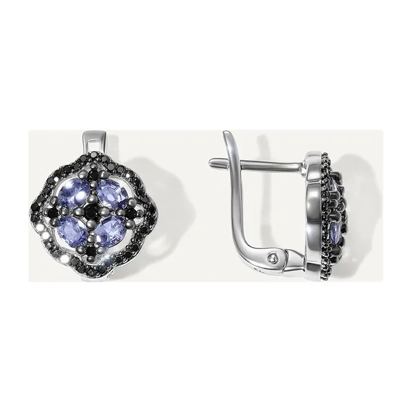 Серебряные серьги с танзанитами — арт. 10522-003203