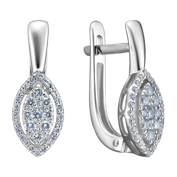 Серьги из белого золота с бриллиантами — арт. 10519-000143