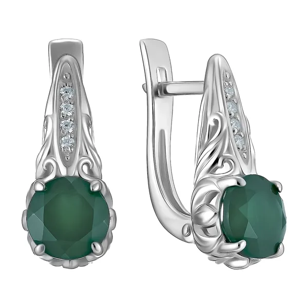 Серебряные серьги с агатами