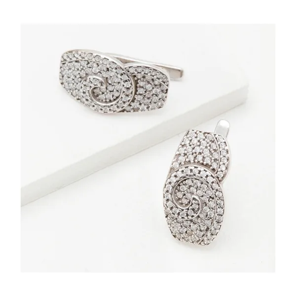 Серьги из серебра с фианитами — арт. 000-324718