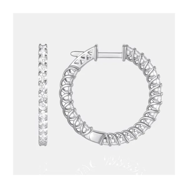 Серьги из белого золота с фианитами — арт. 000-398600