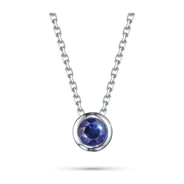Колье из серебра с сапфиром — арт. э0677кл02220890