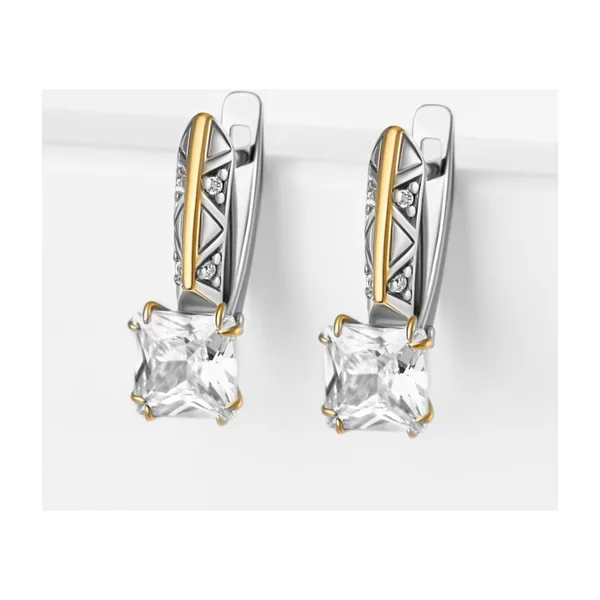 Серьги из серебра с фианитами — арт. 000-377192