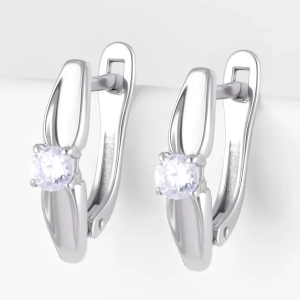 Серьги из серебра с фианитами — арт. 000-397963
