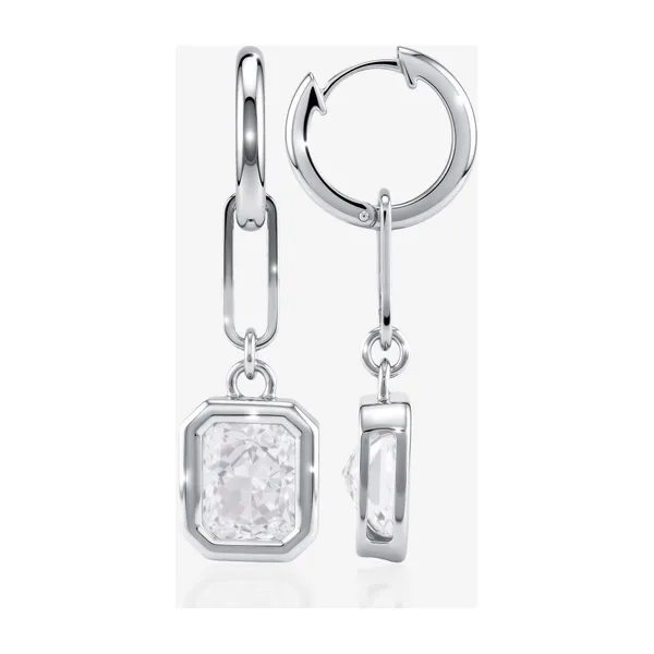 Серьги конго из серебра с фианитами — арт. 000-408683