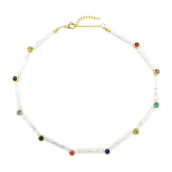 Колье Сказка из продолговатого жемчуга и фианитов Seed Bead Poison Drop — модель ge1h0a0 — фото 2