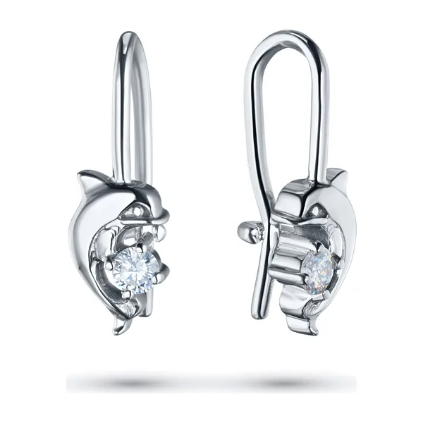 Серьги из серебра с бриллиантами
