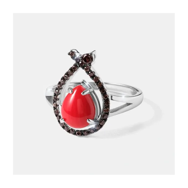 Серебряное кольцо с кораллом — арт. 10322-005950