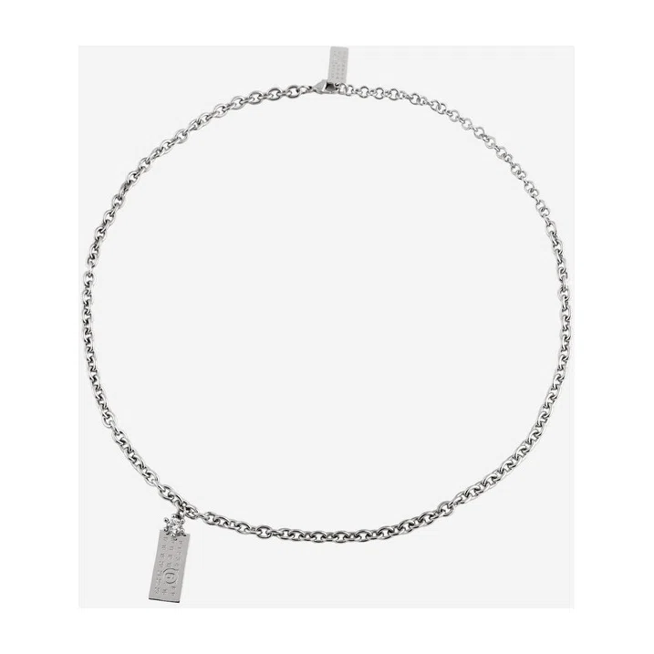 Серебристое колье-цепь с подвеской MM6 Maison Margiela Poison Drop — модель nb774d0