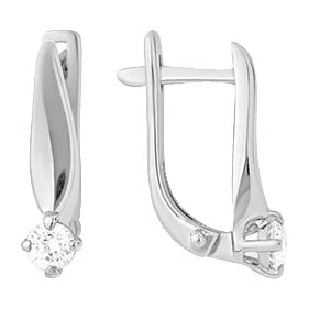Серьги из серебра с фианитами