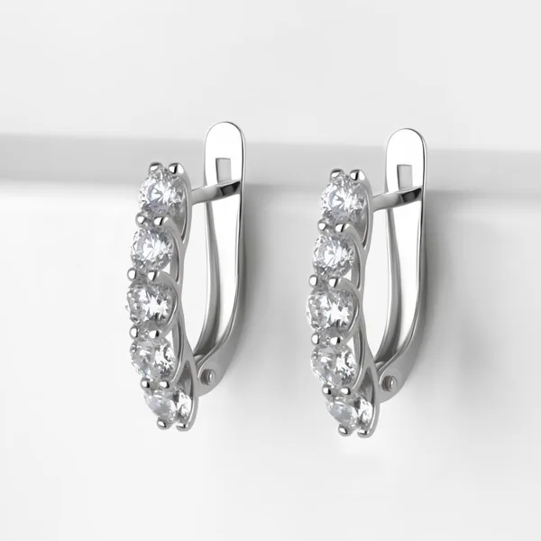 Серьги из серебра с фианитами — арт. 000-384578