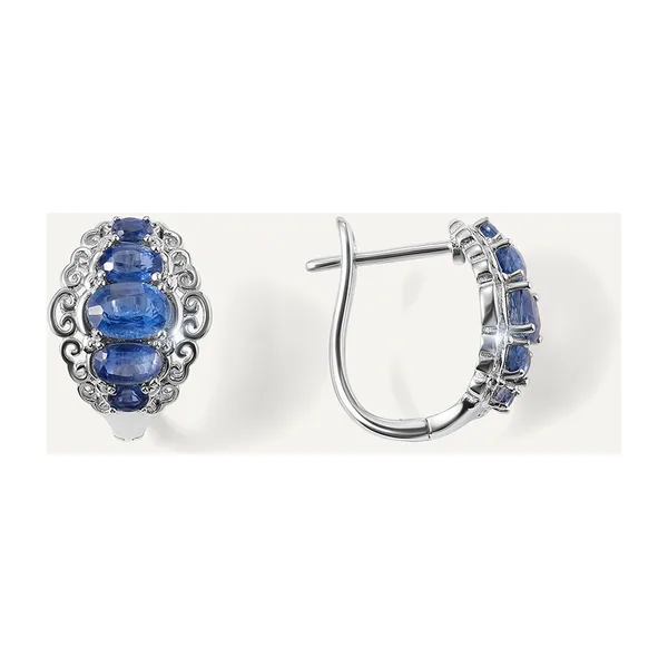 Серебряные серьги с кианитами — арт. 10522-003993