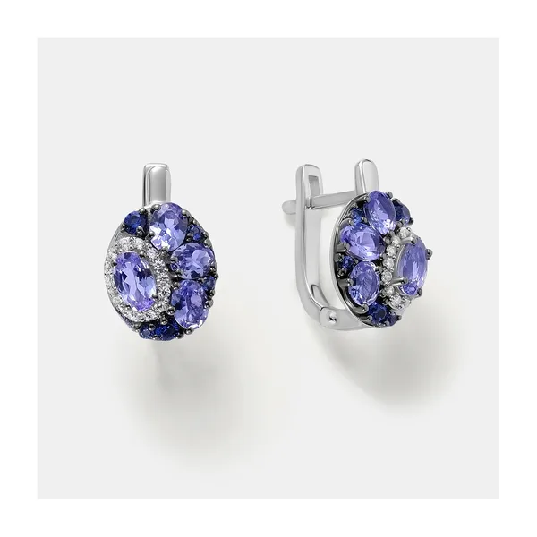 Серебряные серьги с танзанитами — арт. 10522-001566