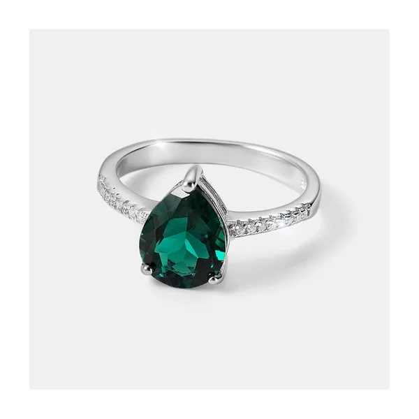Серебряное кольцо с выращенным изумрудом — арт. 10322-003895