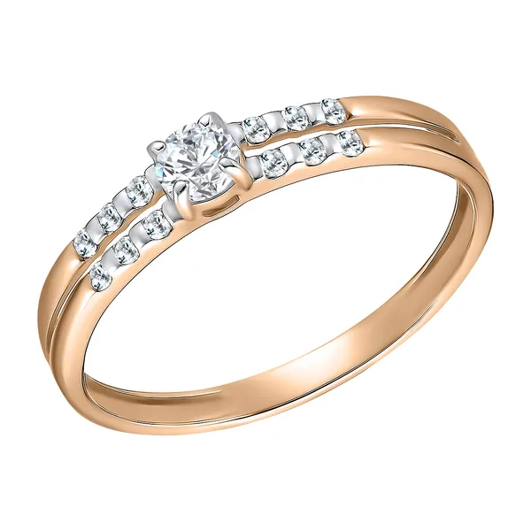 Кольцо из золота с фианитами