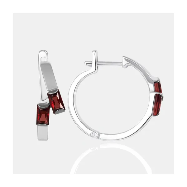Серьги из серебра с гранатами — арт. 000-399914