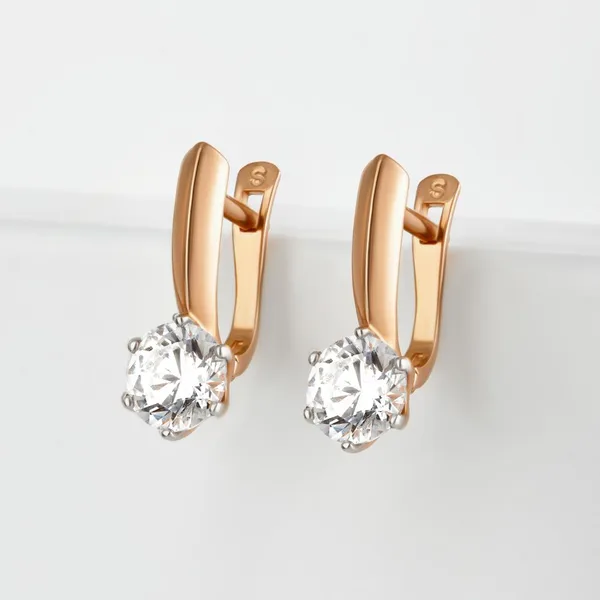 Серьги из красного золота с фианитами — арт. 000-349786