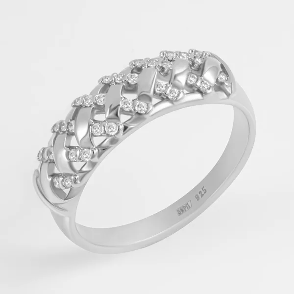 Кольцо из серебра с фианитами — арт. 000-388219
