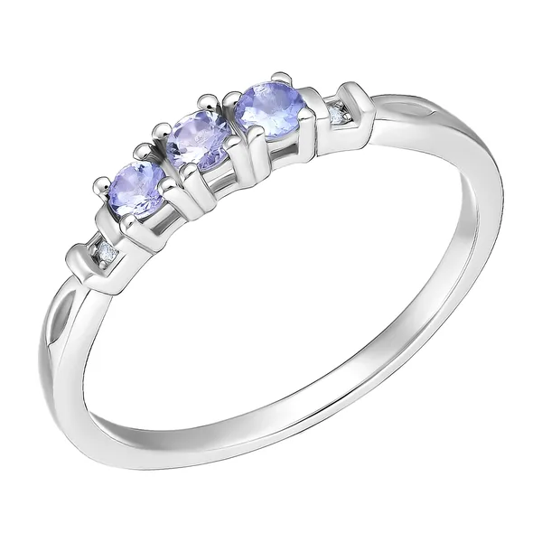 Серебряное кольцо с танзанитами