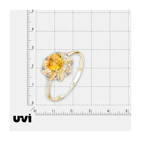 Серебряное кольцо с цитрином «Цветок» — арт. 10322-005169