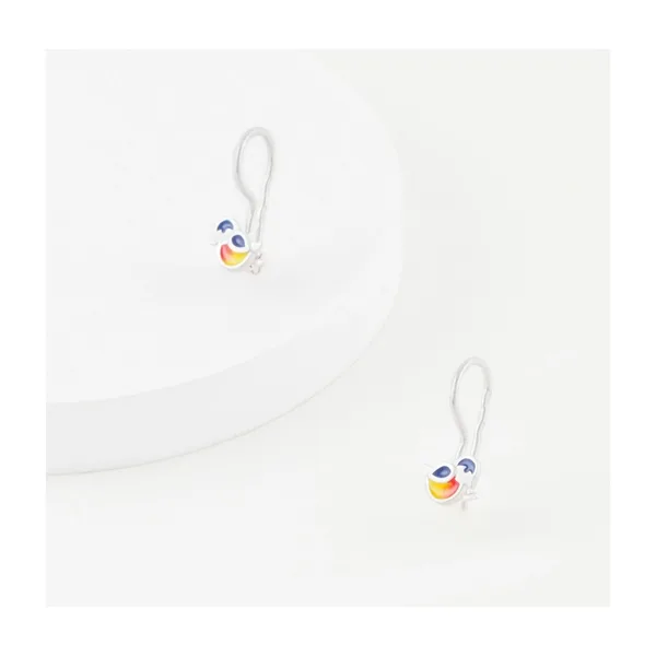 Серьги детские из серебра с эмалью — арт. 000-313313
