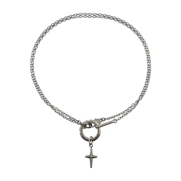 Колье Цепь трансформер с кольцом и крестом из серебра CROSS Poison Drop — модель vdkc3pb — фото 2