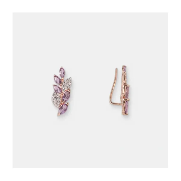 Серебряные серьги-каффы с аметистами — арт. 10522-006022