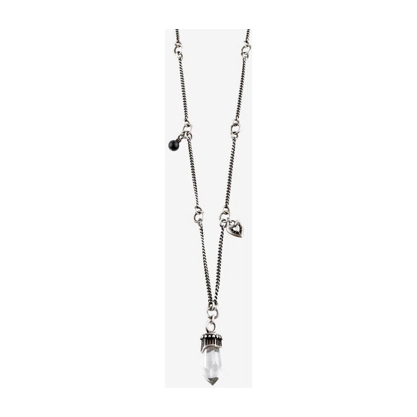 Длинное серебристое колье IMPI с подвеской из кварца Ann Demeulemeester Poison Drop — модель j4gy78b